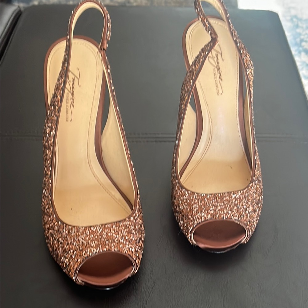 Elegant Brown Peep-Toe Slingback Heels
